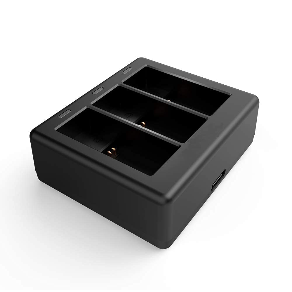 vgsion Fast Charging Charger for GoPro Hero 12/11/10/9/8 Supports 3 Batteries Charging Over Current Protection