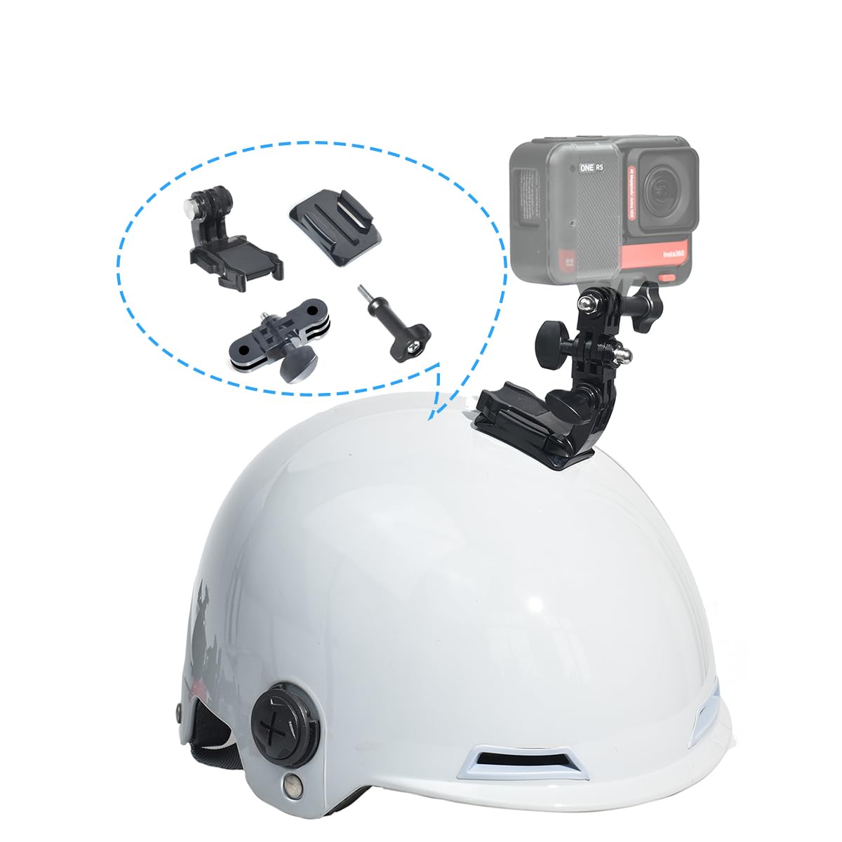 Fotoleey Flat+ Curved Adhesive Mount Kit for GoPro Hero 12, Hero 11, Hero 10, Hero 9, Hero 8 including 3 Way Pivot Arm Apply for Helmets/Surfboards/Dashboards for Diverse Shooting Scenarios