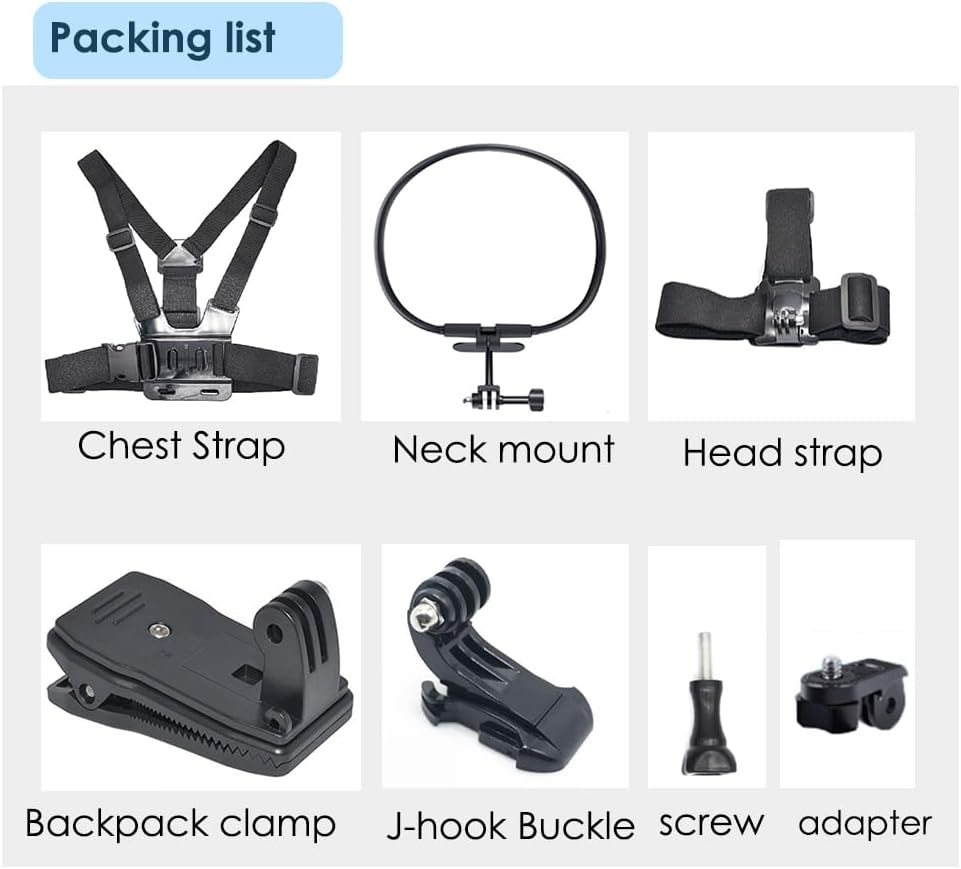 Fotoleey Go 3s Accessory Kit - Camera Neck Mount, Camera Strap Mount, Head Strap, Camera Backpack Mount