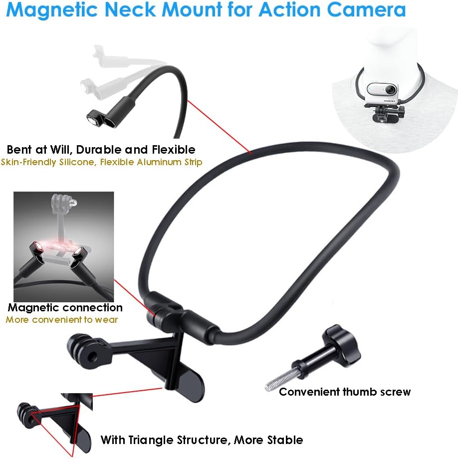 Fotoleey Go 3s Accessory Kit - Camera Neck Mount, Camera Strap Mount, Head Strap, Camera Backpack Mount