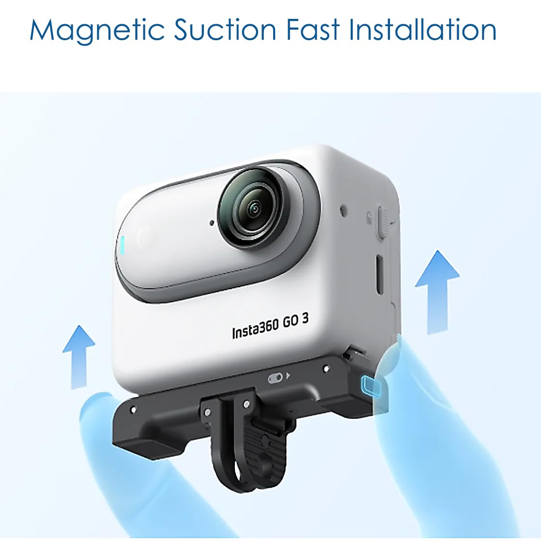 Fotoleey Magnetic Quick Release Mount for Insta360 Go 3 with Screen Protector and Lens Protector