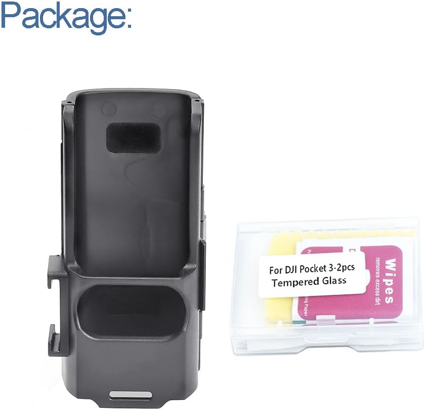 Fotoleey Mount Adapter for DJI Osmo Pocket 3 - Includes Lens Protector & Screen Protector, Dual Two-Claw Interface and Cold-Shoe Interface