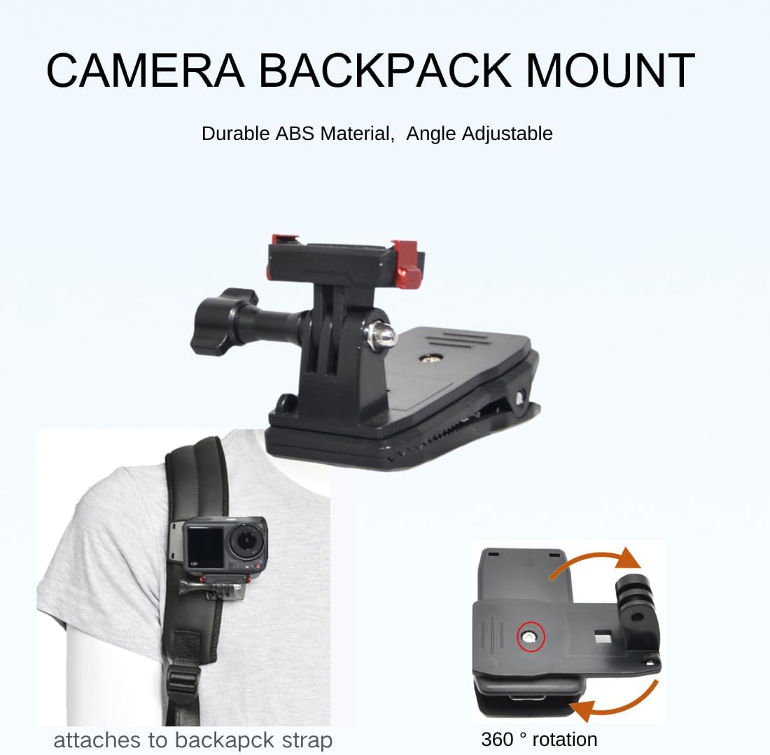 Accessory Kit for DJI Osmo Action: Camera Chest Strap, Camera Head Mount, Camera Wrist Mount, Camera Backpack Clip Mount , J-Type Quick-Release Mount, Compatible with DJI Osmo Action 5 Pro, Action 4