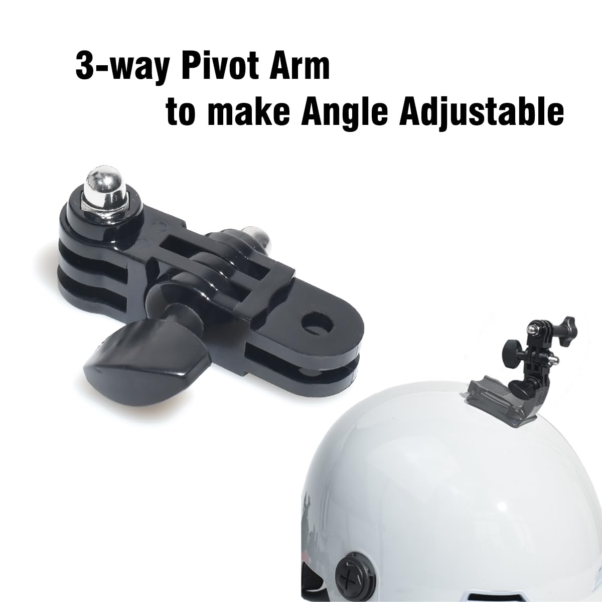 Fotoleey Flat+ Curved Adhesive Mount Kit for GoPro Hero 12, Hero 11, Hero 10, Hero 9, Hero 8 including 3 Way Pivot Arm Apply for Helmets/Surfboards/Dashboards for Diverse Shooting Scenarios