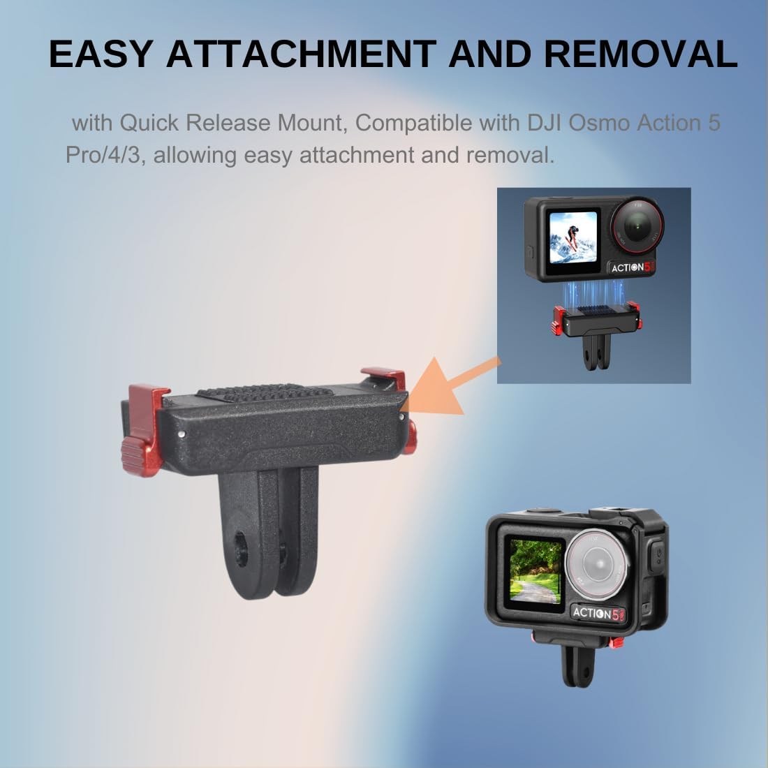 Accessory Kit for DJI Osmo Action: Camera Chest Strap, Camera Head Mount, Camera Wrist Mount, Camera Backpack Clip Mount , J-Type Quick-Release Mount, Compatible with DJI Osmo Action 5 Pro, Action 4