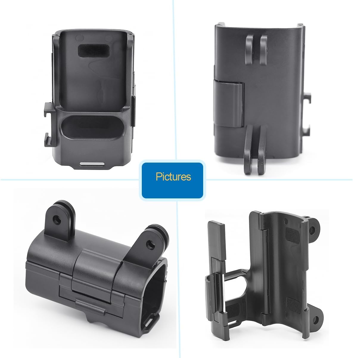 Fotoleey Mount Adapter for DJI Osmo Pocket 3 - Includes Lens Protector & Screen Protector, Dual Two-Claw Interface and Cold-Shoe Interface