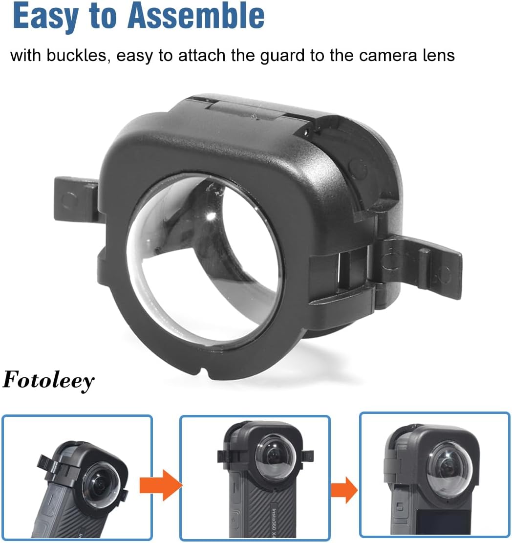 Fotoleey Premium Lens Guard for Insta360 X4 Tempered Glass 9H Hardness High Light Transmittance