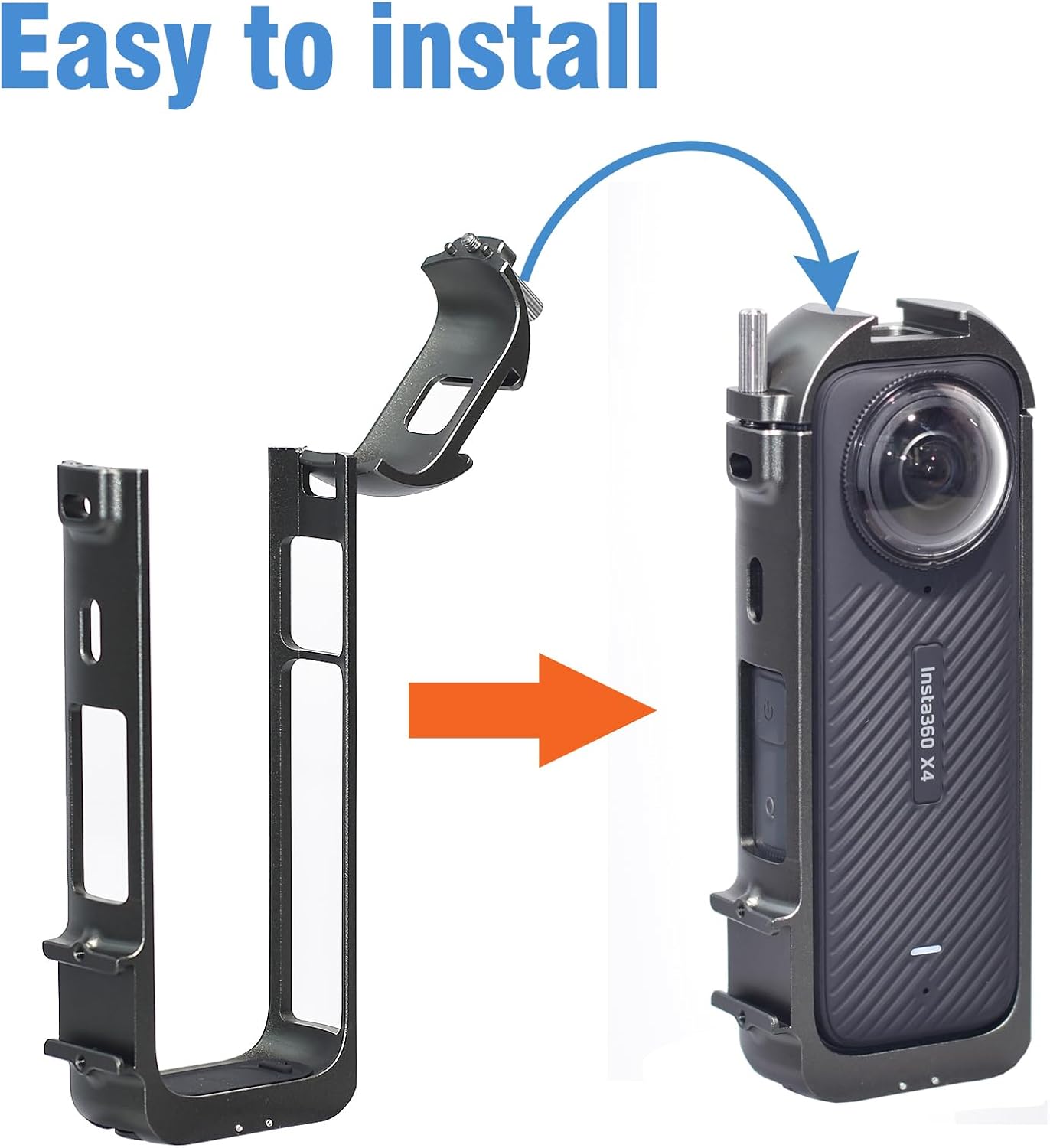 Fotoleey Metal Case for Insta360 X4 with Cold-Shoe Interface