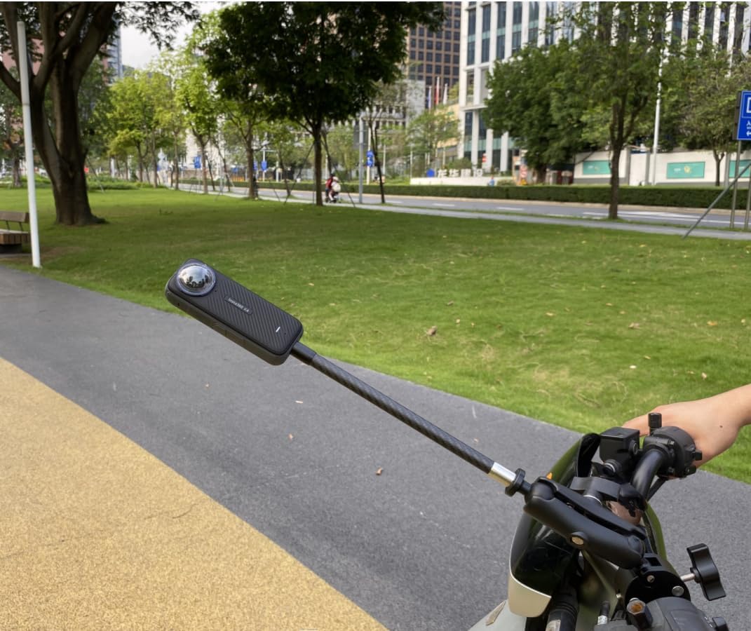 Fotoleey Action Camera Extension Rod Kit for Insta360 X4,X3,X2, RS, GoPro Hero 12, Hero 11, Hero 10, Camera Bicycle/Motorcycle Mount Partner, Carbon Fiber Material