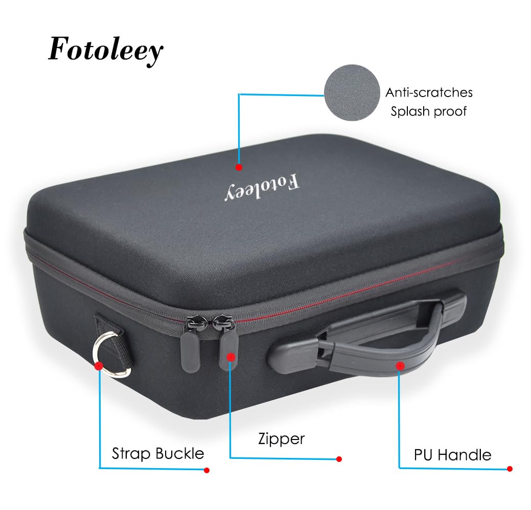 Fotoleey Carrying Case for Insta360 X4 Camera Fits Waterproof Case and Selfie Stick, with Should Strap & Handle & Pocket, EVA Material