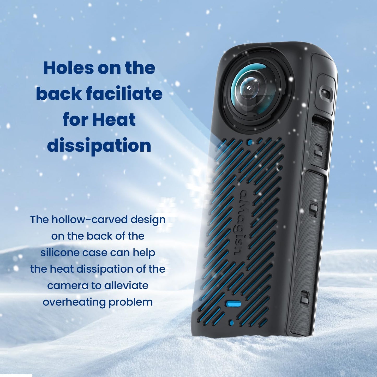 Fotoleey X4 Accessory Kit- Silicone Case, Lens Cover and Tempered Screen Protector for Insta360 X4 black