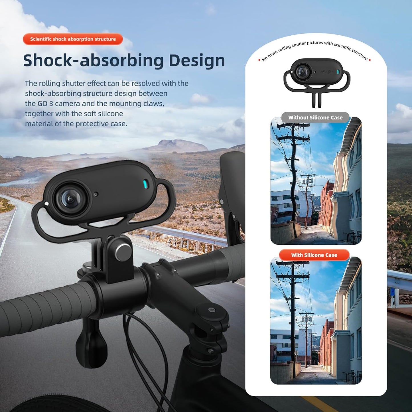 Fotoleey Protective Case for Insta360 GO 3S, GO 3- Silicone Sleeve Horizonal Frame