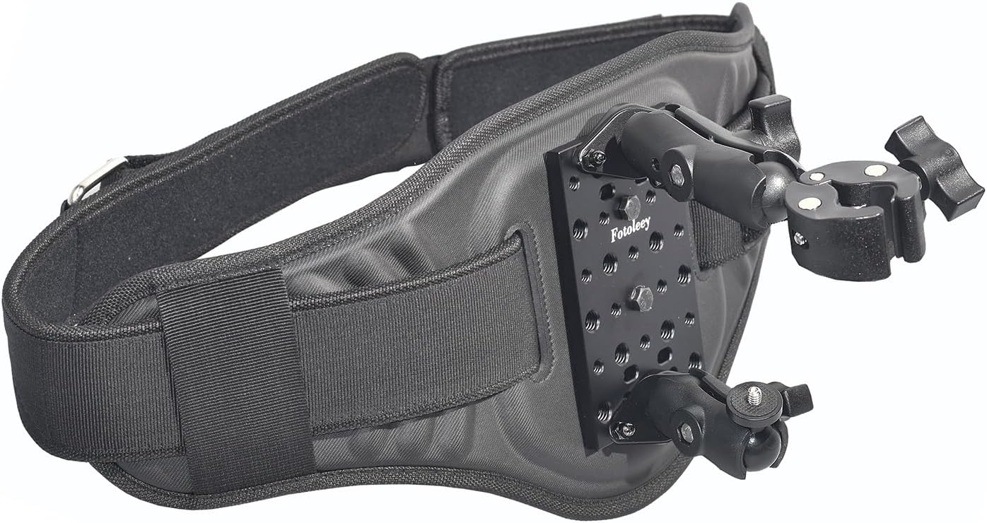 Fotoleey Updated Back Bar Waist Strap Mount for Insta360 X4, X3, X2, Ace Pro, Go Pro Max, Hero 12, Hero 11, Hiking and Cycling, Adjustable up to 55 inches (Stick not Included)