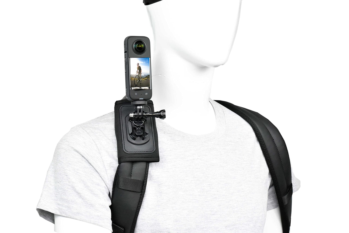 VGSION Camera Backpack Belt Mount for Insta360 One X3/ One X2/ One R / Go 2 Compatible with GoPro Hero10 /9/8/7/6 and Other Action Camera, with 1/4 Adapter