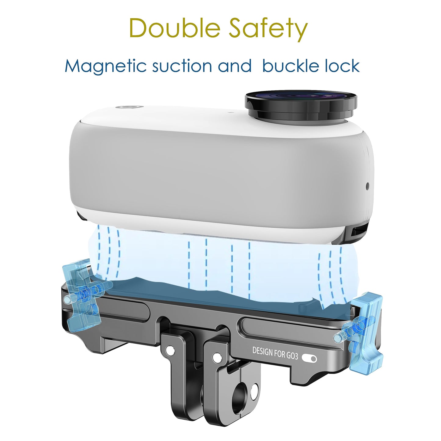 Fotoleey Magnetic Quick Release Mount for Insta360 Go 3 with Screen Protector and Lens Protector