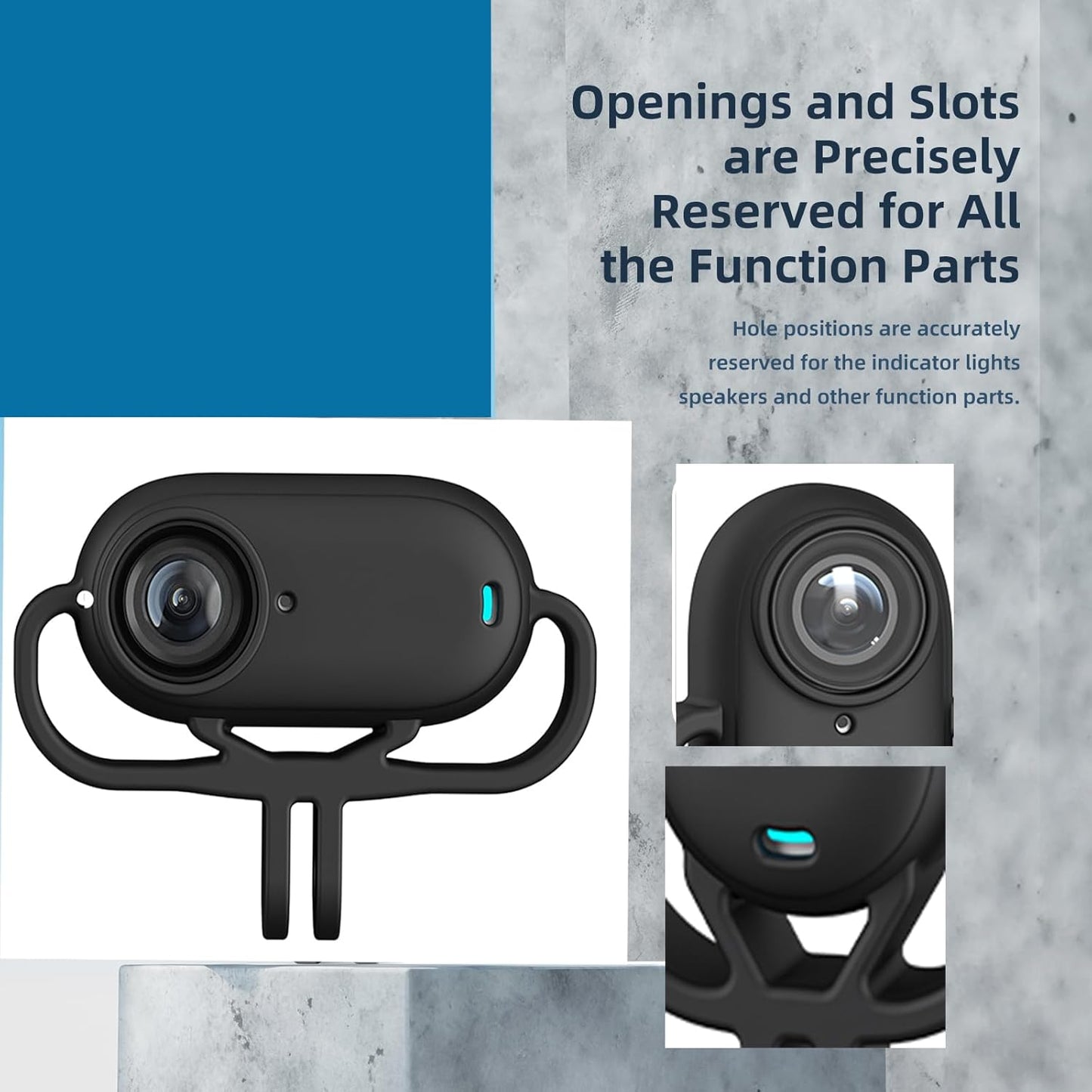 Fotoleey Protective Case for Insta360 GO 3S, GO 3- Silicone Sleeve Horizonal Frame