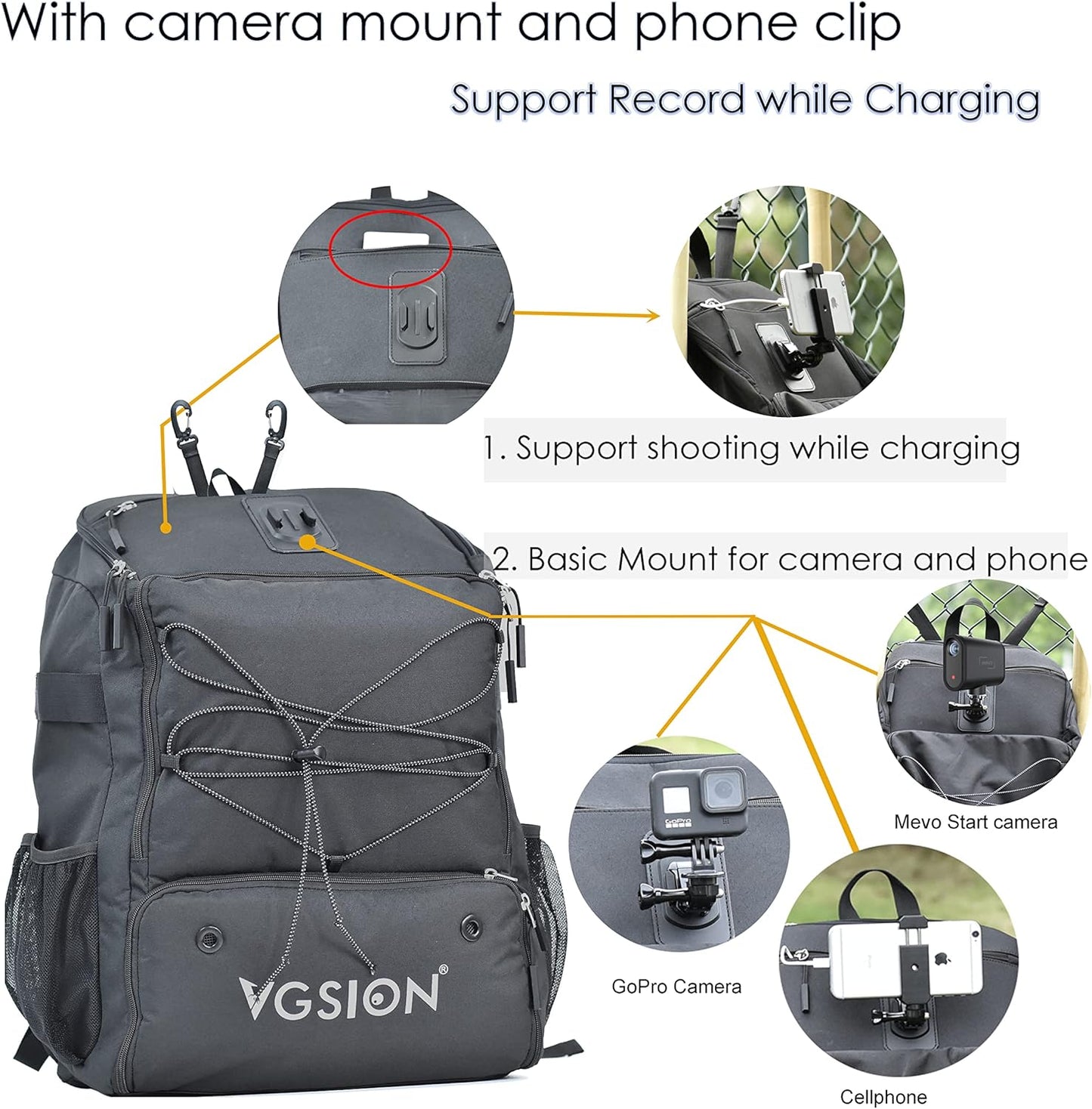 Multi-Functional Travel Backpack - Camera & Phone Holder for Adults & Youth