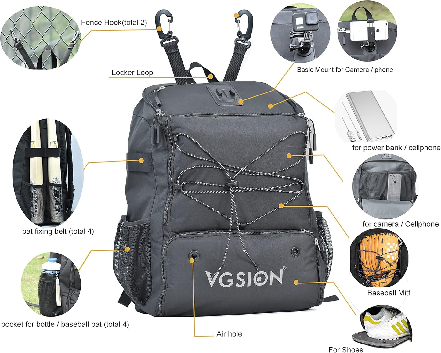 Multi-Functional Travel Backpack - Camera & Phone Holder for Adults & Youth