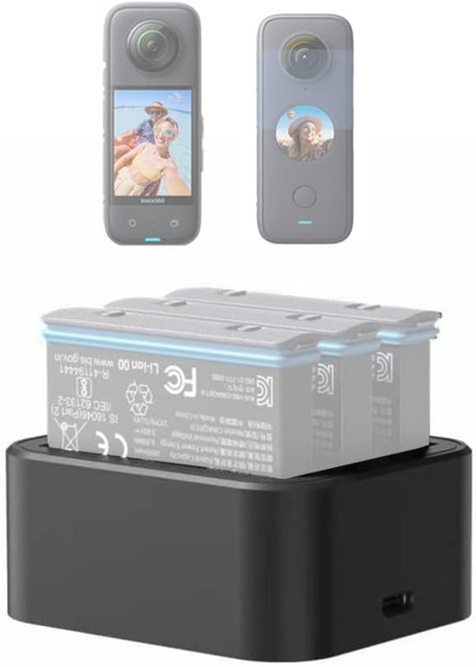 Fast Battery Power Charger for Insta360 X3 and X2 max 3 Ways