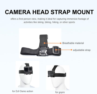 Accessory Kit for DJI Osmo Action: Camera Chest Strap, Camera Head Mount, Camera Wrist Mount, Camera Backpack Clip Mount , J-Type Quick-Release Mount, Compatible with DJI Osmo Action 5 Pro, Action 4