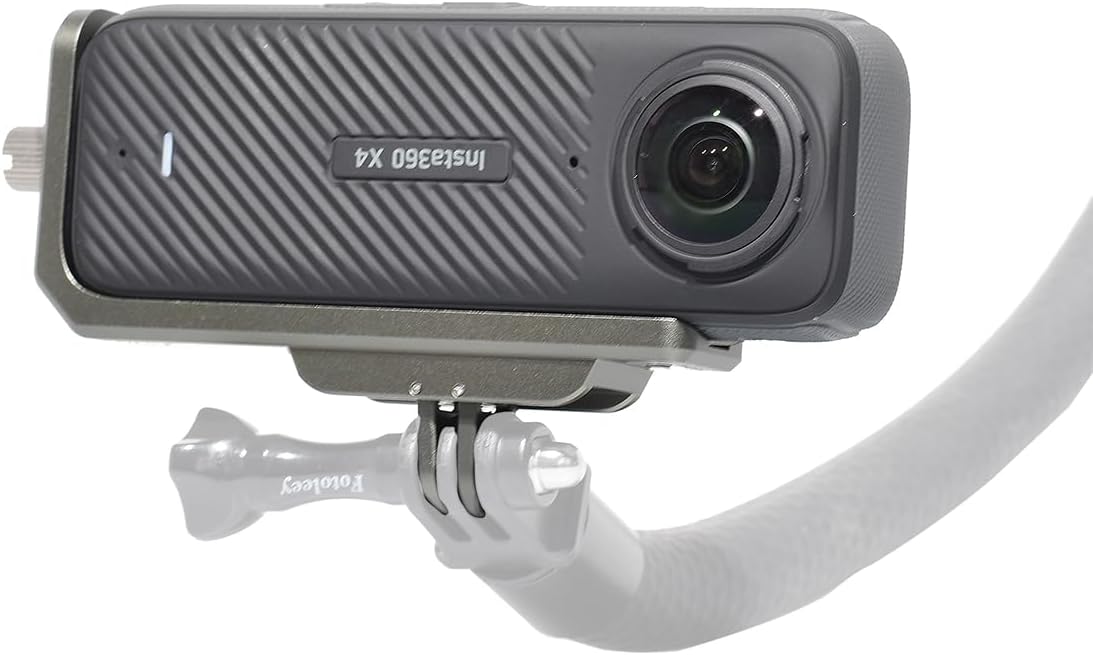 Fotoleey Horizontal Mount Metal Case for Insta360 X4, Aluminum Alloy Material