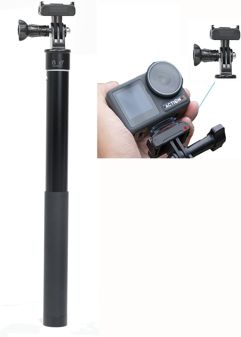 Fotoleey Selfie Stick for DJI Osmo Action 4 with Magnet Mount adapter