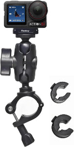 Fotoleey Motorcycle Mount for DJI Osmo Action 5 Pro, Action Camera Handlebar Mirror Mount Compatible with DJI Osmo Action 5 Pro / 4, Insta 360 X4 / X3/Ace Pro, Adjustable 8-36mm, Dual Ball Head
