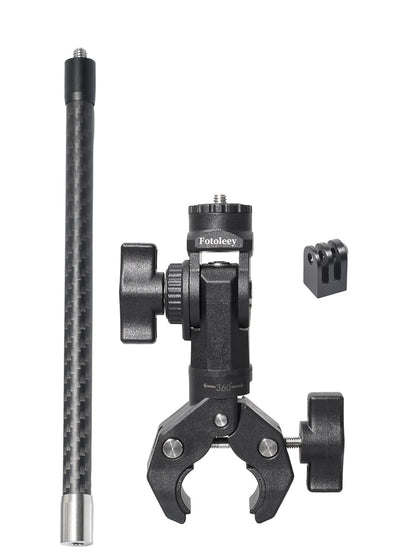 Fotoleey 360 Camera Motorcycle Mount, Bicycle Handlebar Mount for Insta360 X4, X3, X2, Ace Pro, Ace, GoPro with Extension Rod