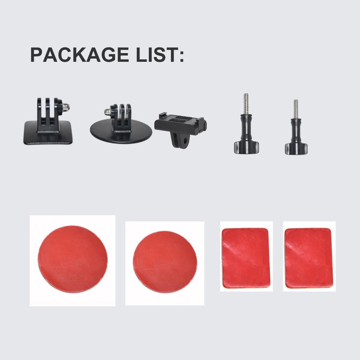 Fotoleey Camera Flat and Curved Adhesive Mount Kit for DJI Action 5 Pro /4/3,Includes Quick-Release Mount and Thumb Screw