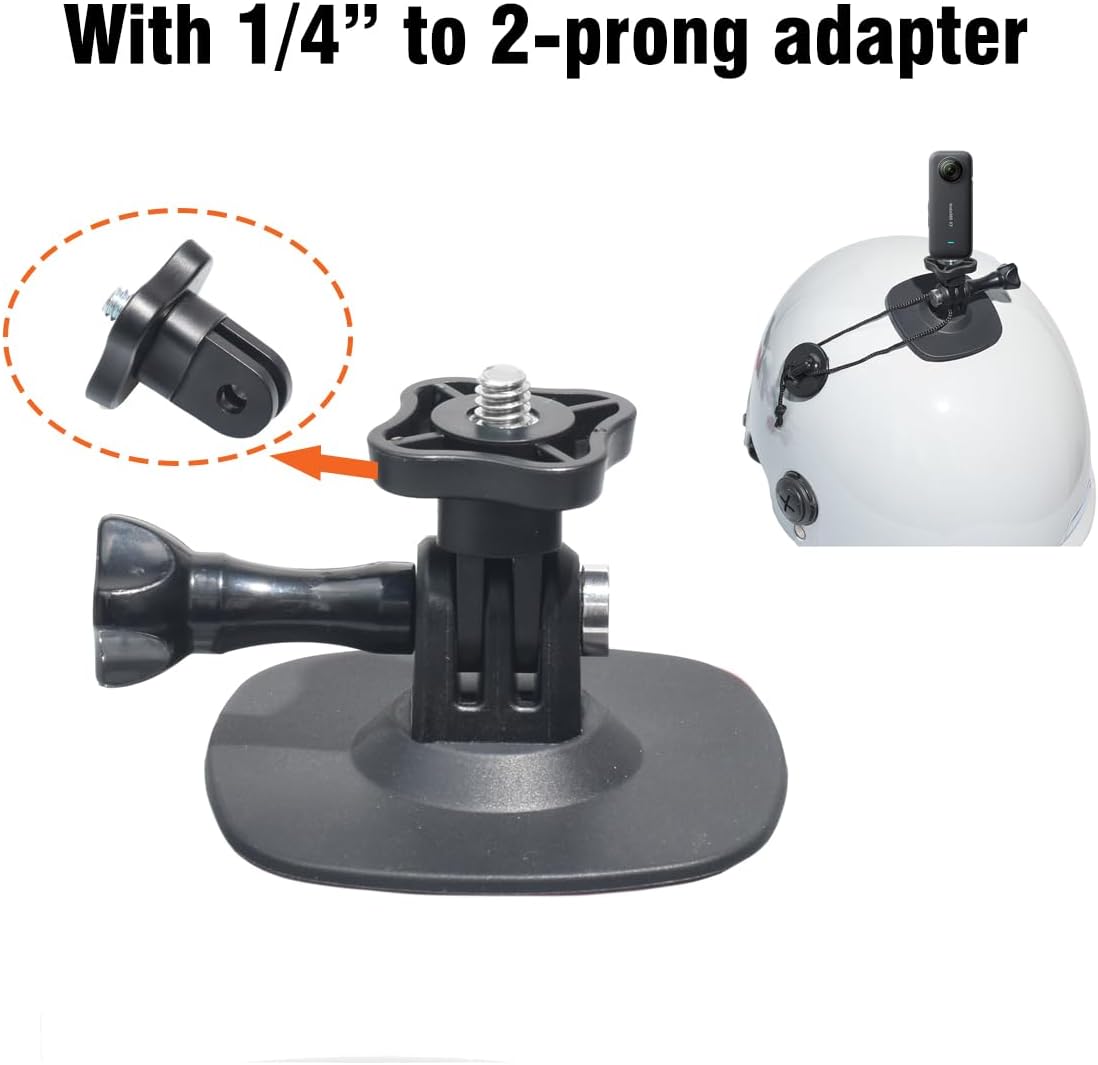 Fotoleey Flexible Adhesive Mount for Insta360 X4, X3, X2, One RS- Camera Helmet Mount with Tether Straps with Adhesive Buckle