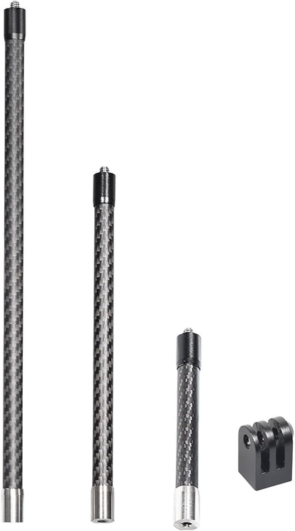 Fotoleey Action Camera Extension Rod Kit for Insta360 X4,X3,X2, RS, GoPro Hero 12, Hero 11, Hero 10, Camera Bicycle/Motorcycle Mount Partner, Carbon Fiber Material