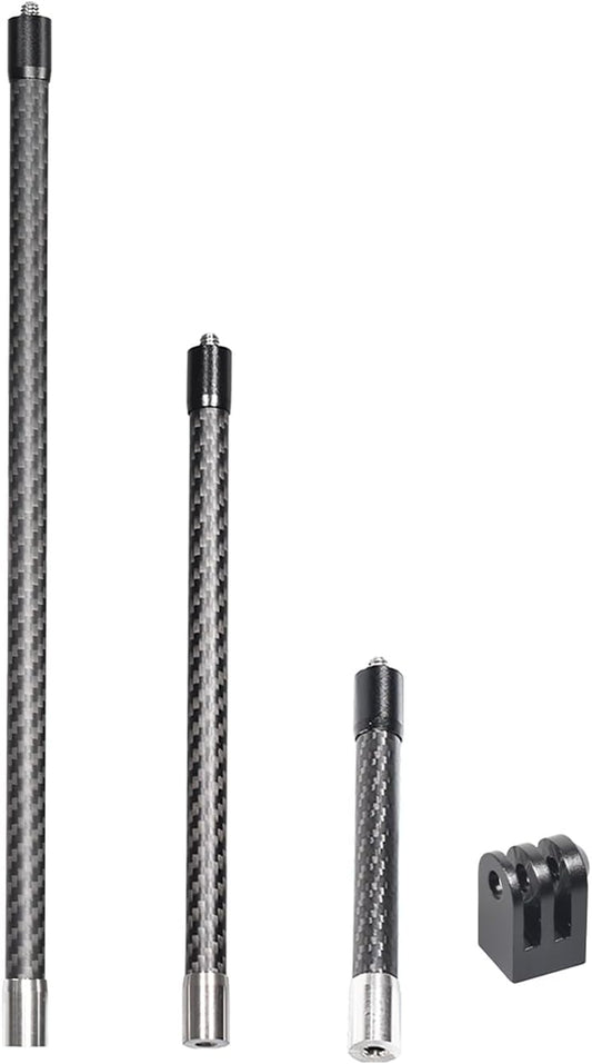 Fotoleey Action Camera Extension Rod Kit for Insta360 X4,X3,X2, RS, GoPro Hero 12, Hero 11, Hero 10, Camera Bicycle/Motorcycle Mount Partner, Carbon Fiber Material