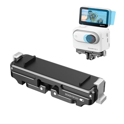 Fotoleey Magnetic Quick Release Mount for Insta360 Go 3 with Screen Protector and Lens Protector