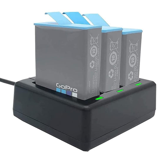 vgsion Fast Charging Charger for GoPro Hero 12/11/10/9/8 Supports 3 Batteries Charging Over Current Protection