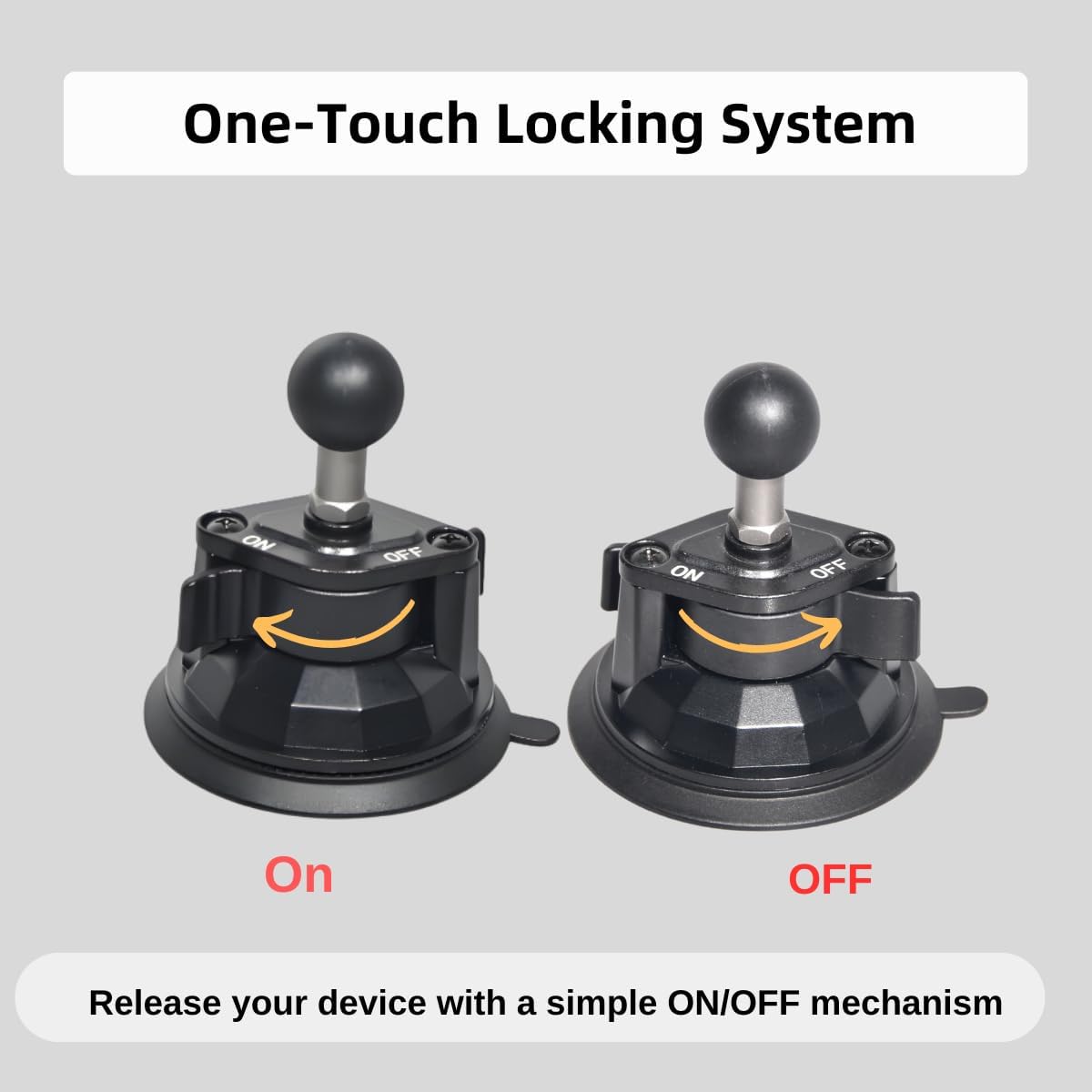 Fotoleey Suction Cup Mount for Osmo Action 5, Insta360 X4, X3 - Compatible with Action Cameras, Dash Cams, and Smartphones