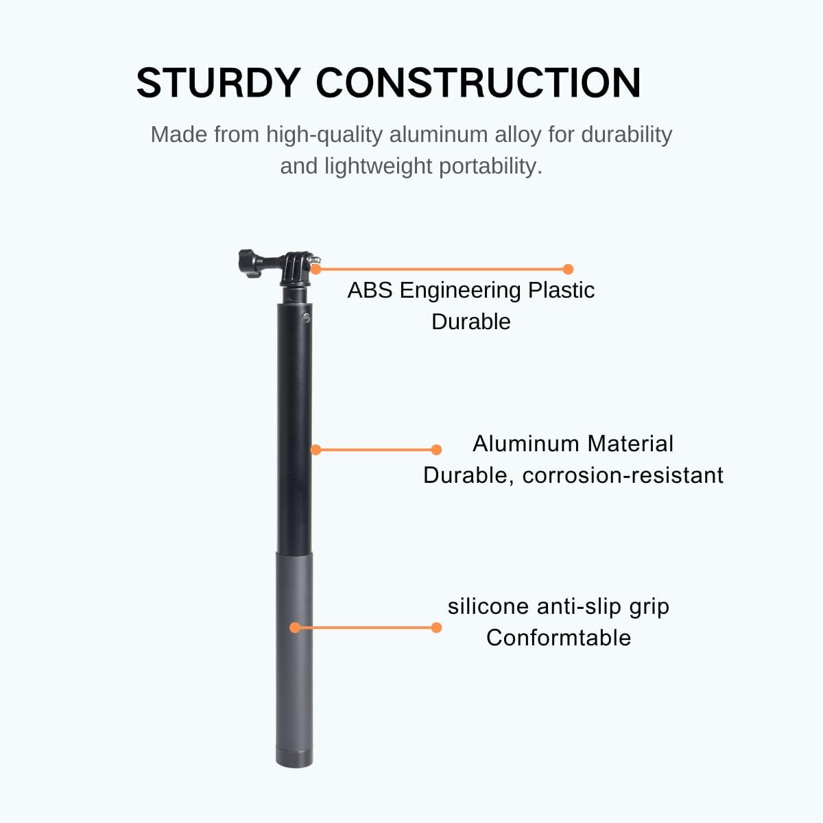 Extension Rod for DJI Osmo Action 5 Pro / 4/3, 13.8-59" Aluminum Pole with Quick Release Mount