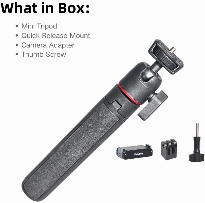 Fotoleey Mini Tripod Stand for DJI Osmo Action 5/4, 20-55cm Extendable Holder with Ball Head Mount Compatible with Insta360, Go Pro, Vlogging Live Streaming Camera Stand