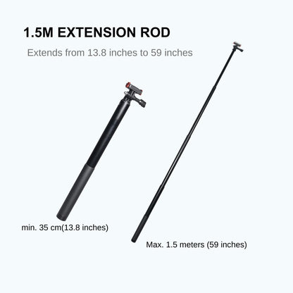 Extension Rod for DJI Osmo Action 5 Pro / 4/3, 13.8-59" Aluminum Pole with Quick Release Mount