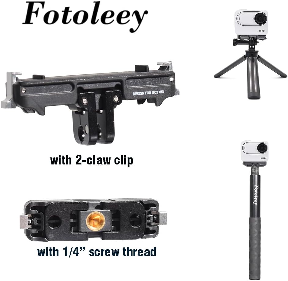 Fotoleey Quick Release Mount for Insta360 GO 3S, GO 3, with Frame Mount