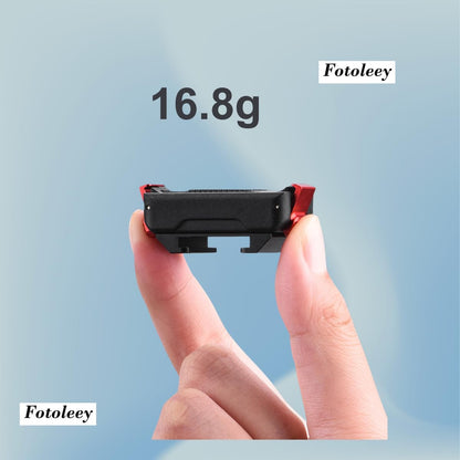 Fotoleey Quick Release Cold Shoe Mount Adapter for DJI Osmo Action 5 Pro/4/3 - Metal Strong Magnetic Quick-Release Camera Mount with Anti-Slip Silicone Pad
