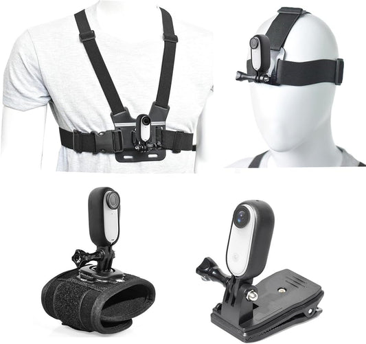Fotoleey Go 3S Mount Kit - Chest Strap Mount for Go 3S, Backpack Strap Mount for Go 3s, Head Mount for Go 3s, Wrist Strap Mount for GO 3s