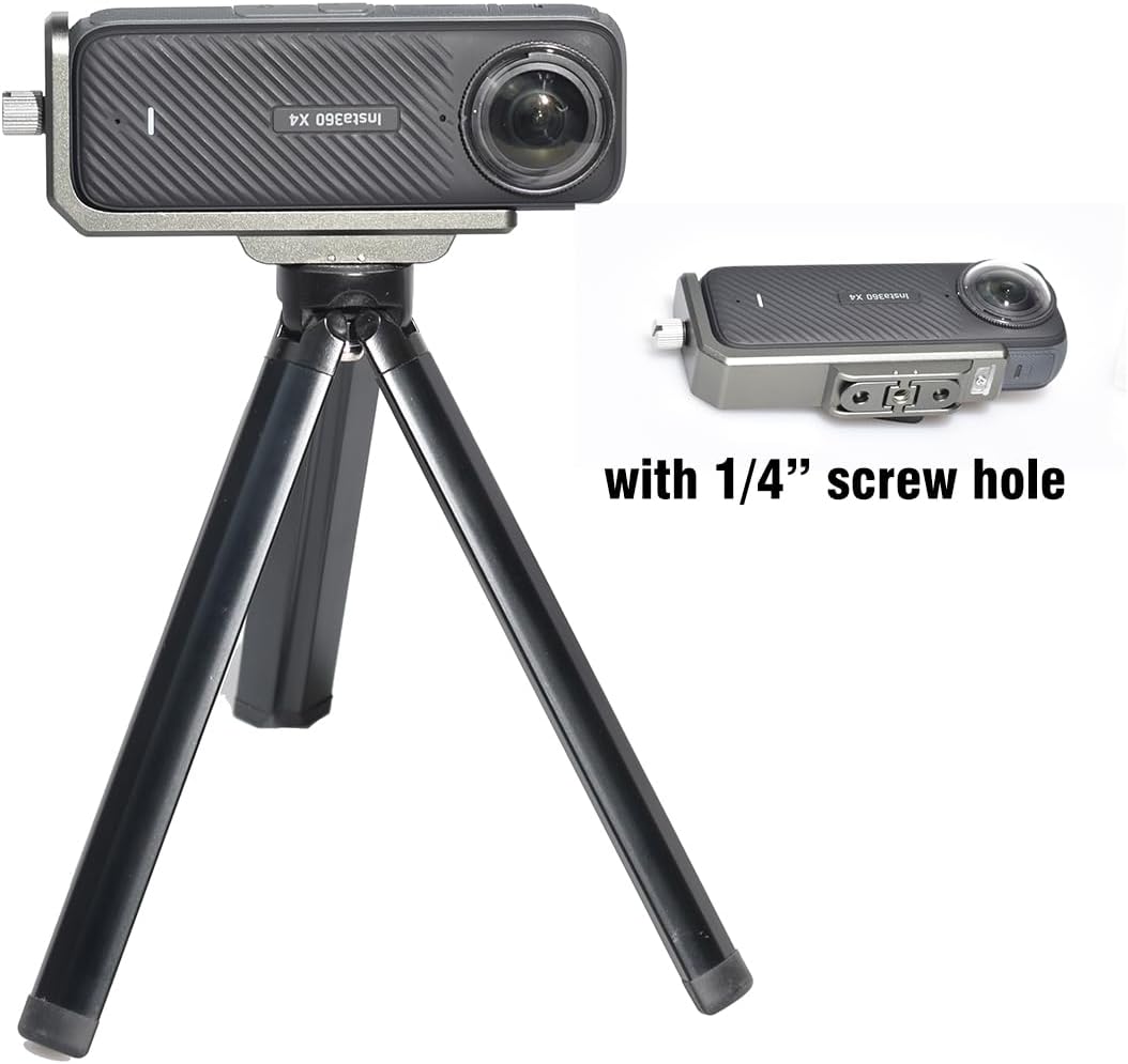 Fotoleey Horizontal Mount Metal Case for Insta360 X4, Aluminum Alloy Material