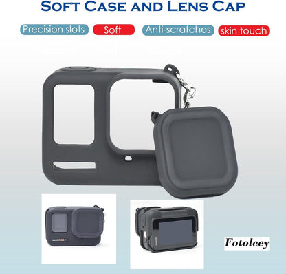 Fotoleey Silicone Case Screen Protector Lens Protector and Lens Cap for Insta360 ace pro