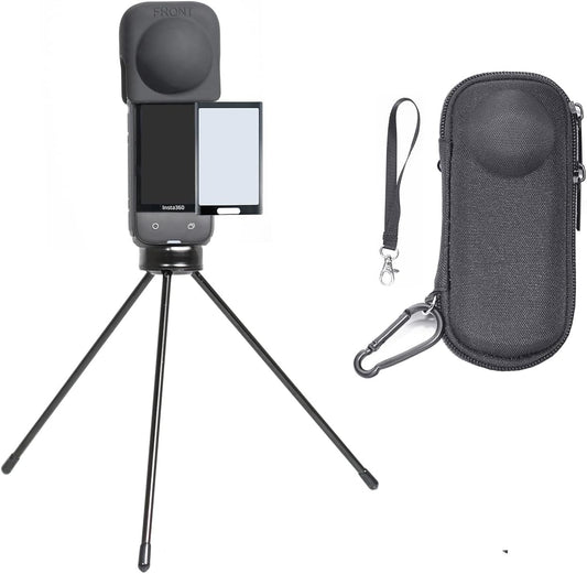 Fotoleey Accessory kit for Insta360 X4, Hard Shell Case for insta360 X4, including Lens Cap, Tripod, Screen Protector for Insta360 X4