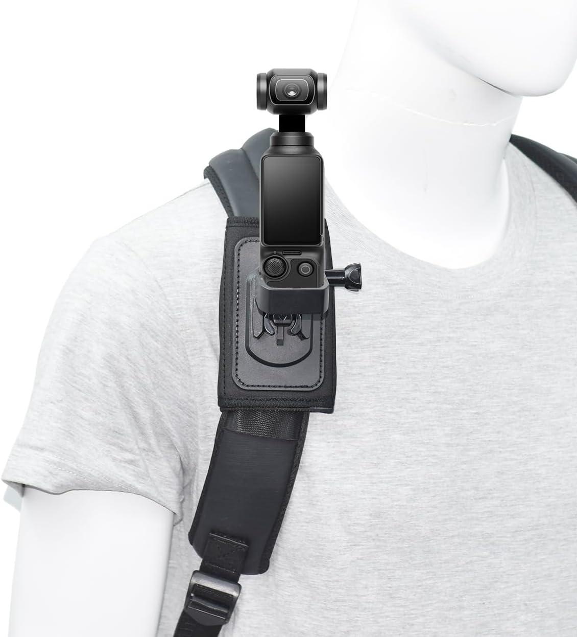 Fotoleey Backpack Mount for DJI Osmo Pocket 3 Compatible with Insta360 X3/X2/Ace Pro/Ace, GoPro Hero 12/11/10/9/8 Adjustable