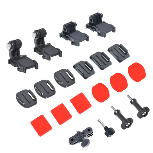 Fotoleey Flat+ Curved Adhesive Mount Kit for GoPro Hero 12, Hero 11, Hero 10, Hero 9, Hero 8 including 3 Way Pivot Arm Apply for Helmets/Surfboards/Dashboards for Diverse Shooting Scenarios