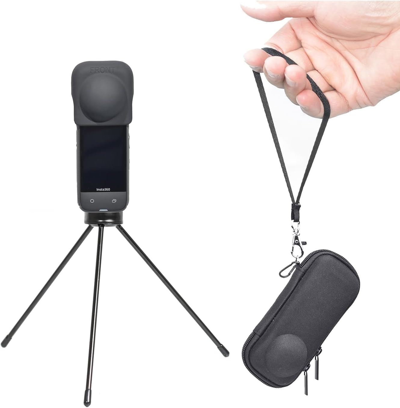 Fotoleey Accessory kit for Insta360 X4, Hard Shell Case for insta360 X4, including Lens Cap, Tripod, Screen Protector for Insta360 X4