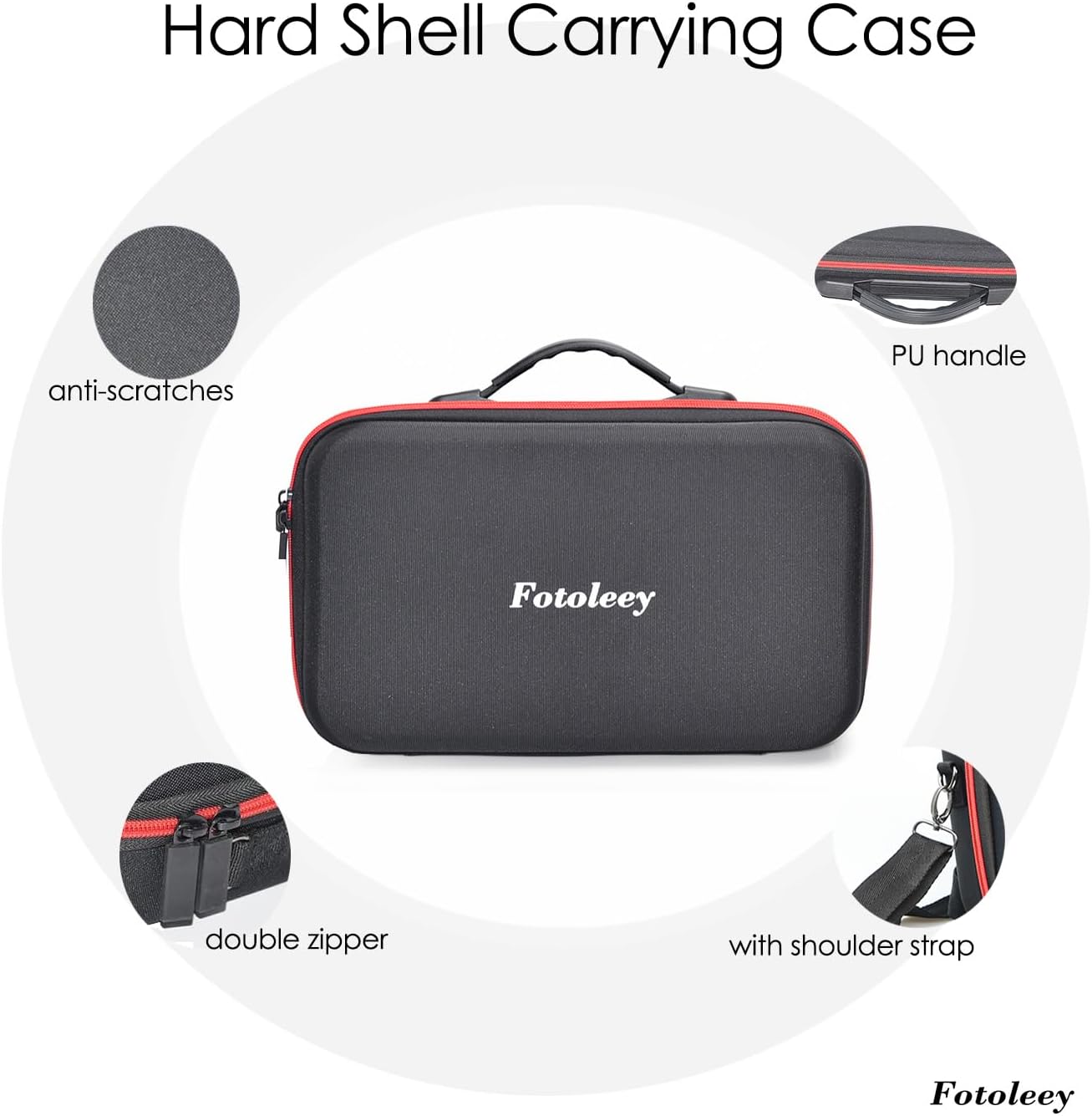 Carrying Case for Insta360 X4 Hard Shell Bag with Shoulder Strap, Fits Selfie Stick, Bullet Time Tripod Handle, Battery Charger