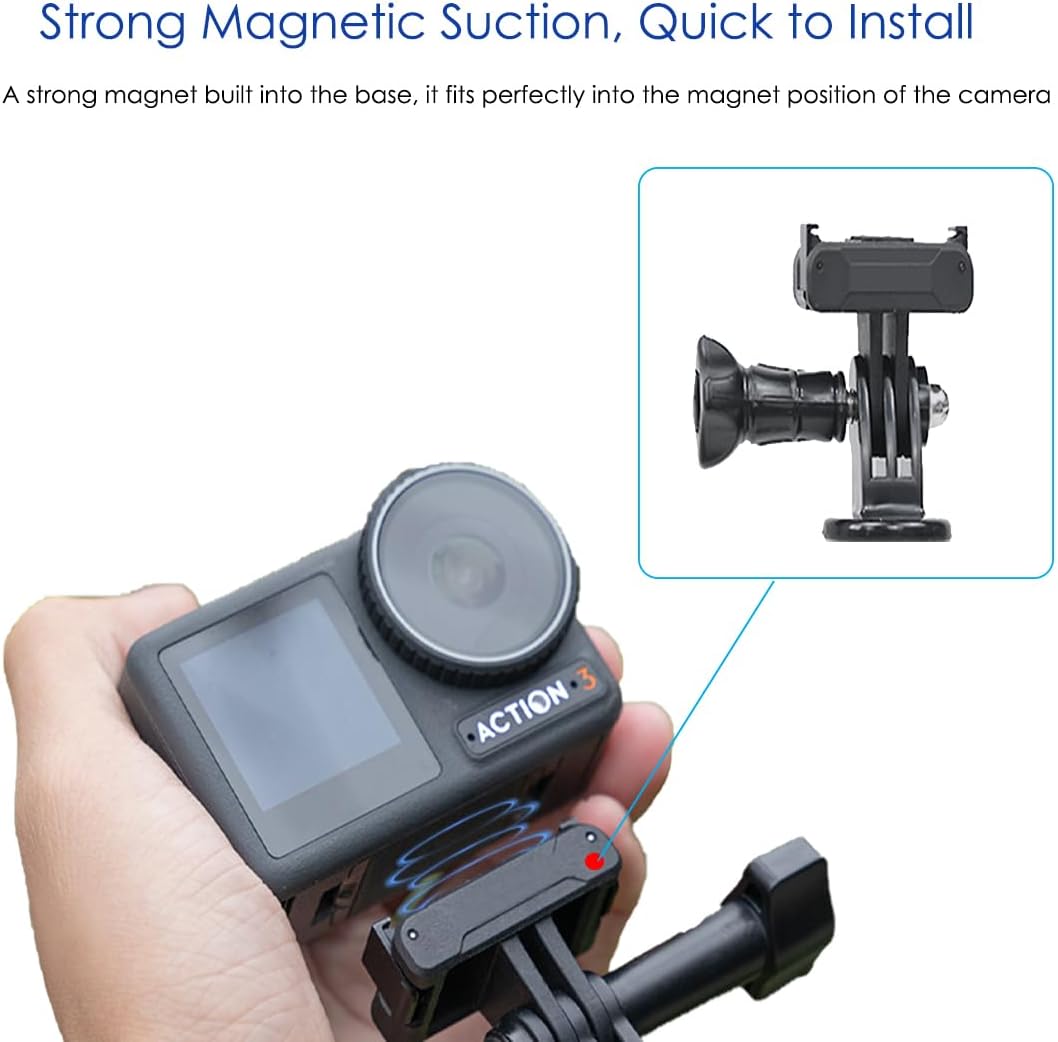 Fotoleey Selfie Stick for DJI Osmo Action 4 with Magnet Mount adapter
