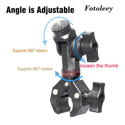 Fotoleey 360 Camera Motorcycle Mount, Bicycle Handlebar Mount for Insta360 X4, X3, X2, Ace Pro, Ace, GoPro with Extension Rod